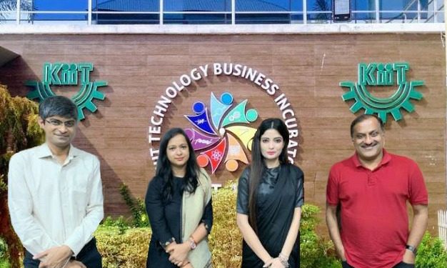 A group photo clicked in February 2020 from (right to left), Dr Mrutyunjay Suar, CEO & Founder KIIT TBI, Dr Lita Mohapatra, Founder LosJovenes Clinilogic Pvt Ltd, Dr Namrata Misra, Head Bio-Innovation, KIIT –TBI , Dr Gopal Chowdhary, Research Team Head